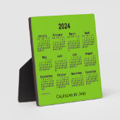 2024 Yellow Green Desk Calendar van Janz Fotoplaat (Voorkant)