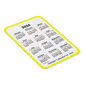 2024 Yellow Holiday Calendar door Janz Magnet Magneet (Rechterzijde)