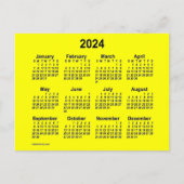 2024 Yellow Mini Calendar van Janz Briefkaart (Voorkant)