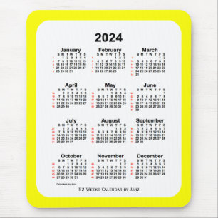 2024 Yellow Two Tone 52 Week Agenda van Janz Muismat