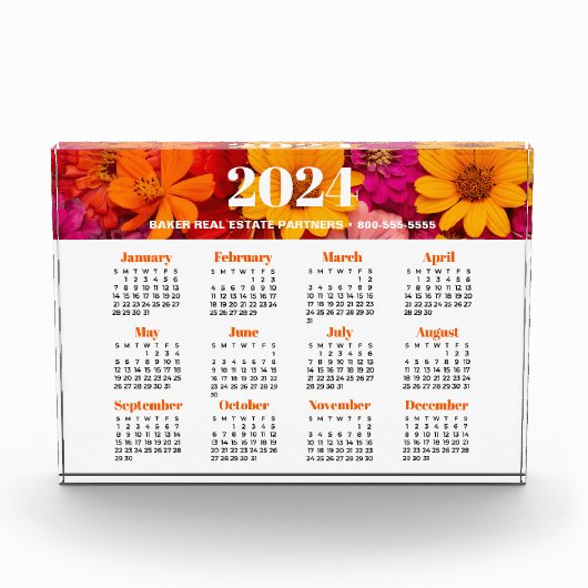 2024 Zakelijke Promotie Bloemenkalender Fotoblokken (Voorkant)