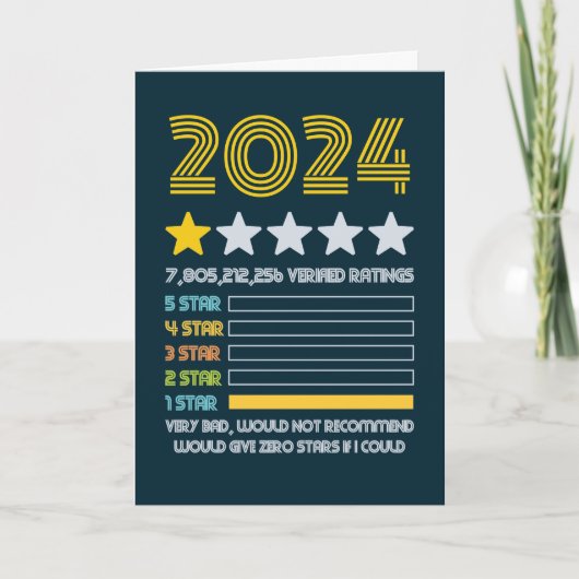 2024 Zeer slechte 1 ster rating nul als ik grappig Feestdagen Kaart (Voorkant)