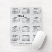 2024 Zilveren Kalender Groot Lettertype door Janz Muismat (Met muis)