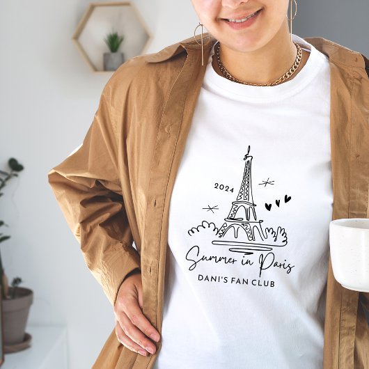 2024 Zomer in Parijs Trip Eiffeltoren Schattige op T-shirt