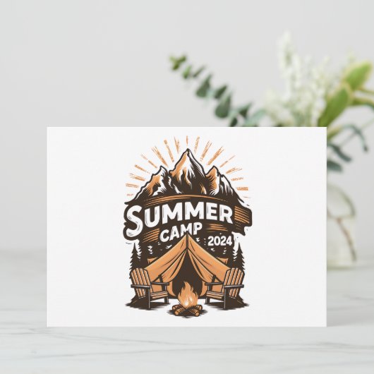 2024 Zomerkamp Zomer Camping Vakantie Matching Kaart (Staand voorkant)