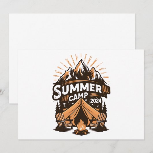 2024 Zomerkamp Zomer Camping Vakantie Matching Kaart (Voorkant / Achterkant)
