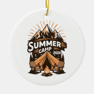 2024 Zomerkamp Zomer Camping Vakantie Matching Keramisch Ornament