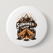 2024 Zomerkamp Zomer Camping Vakantie Matching Ronde Button 7,6 Cm (Voorkant)