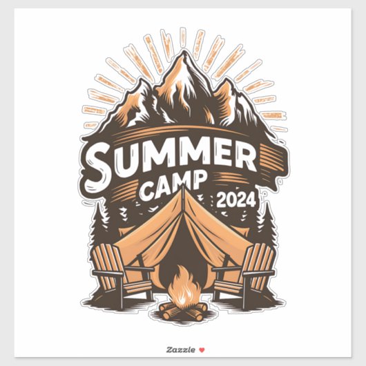 2024 Zomerkamp Zomer Camping Vakantie Matching Sticker (Vel)