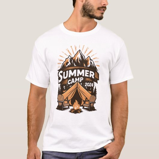 2024 Zomerkamp Zomer Camping Vakantie Matching T-shirt (Voorkant)