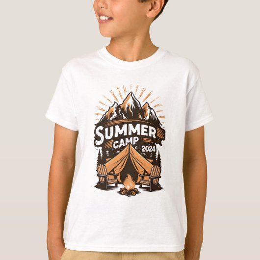 2024 Zomerkamp Zomer Camping Vakantie Matching T-shirt (Voorkant)
