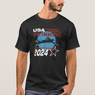 2024 Zomerspelen Verenigde Staten Zwemmen Amerika T-shirt