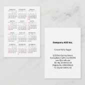 2024 Zondag Start Mini-kalender Alles Wit Visitekaartje (Voorkant / Achterkant)