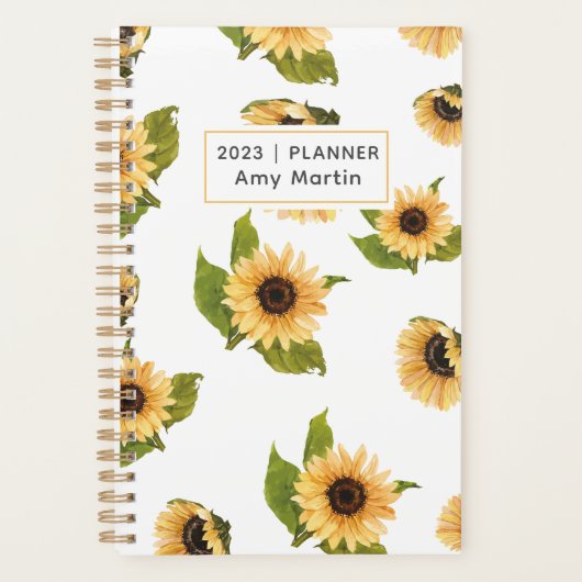 2024 Zonnebloem groen wekelijks maandelijks niet g Planner (Voorkant)