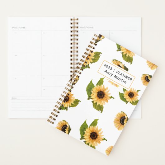 2024 Zonnebloem groen wekelijks maandelijks niet g Planner (Display)