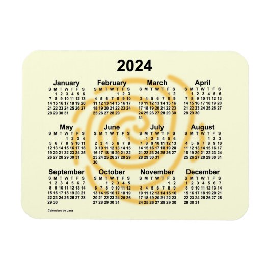 2024 Zonnedagen Agenda van Janz 4x3 Magnet Magneet (Horizontaal)