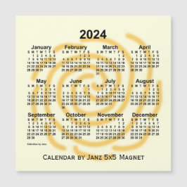 2024 Zonnedagen Agenda van Janz 5x5 Magnet