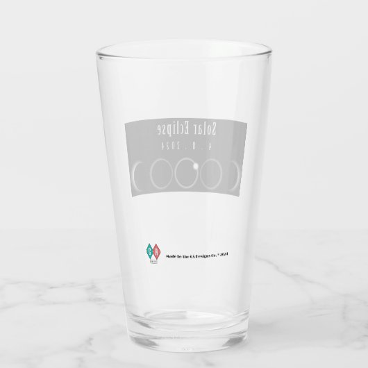 2024 Zonneverduistering Herdenkingsglas Glas (Achterkant)