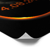 2024 Zonsverduistering Amerikaanse Totaliteitslent Poster (Hoek)