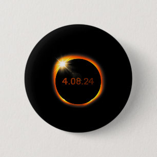 2024 Zonsverduistering Amerikaanse Totaliteitslent Ronde Button 5,7 Cm