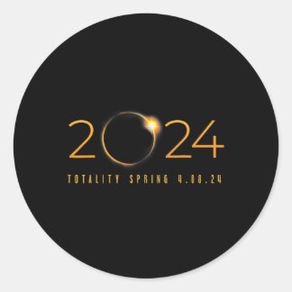 2024 Zonsverduistering Amerikaanse Totaliteitslent Ronde Sticker