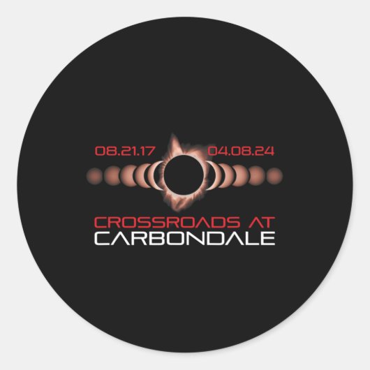 2024 Zonsverduistering Carbondale Illinois Ronde Sticker (Voorkant)