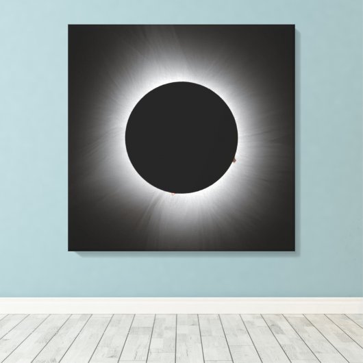 2024 Zonsverduistering - Corona Canvas Afdruk (Insitu (Houten vloer))