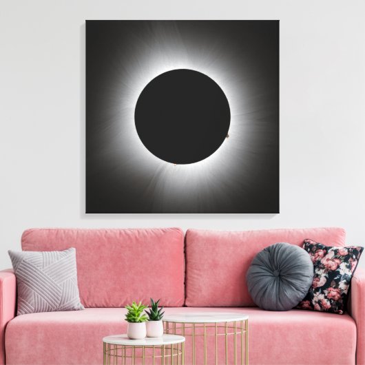 2024 Zonsverduistering - Corona Canvas Afdruk (Insitu (Woonkamer))