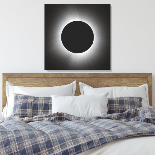 2024 Zonsverduistering - Corona Canvas Afdruk (Insitu (Slaapkamer))