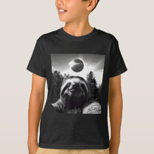 2024 Zonsverduistering Grappige Luiaard Selfie T-shirt