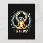 2024 Zonsverduistering Hond Briefkaart (Voorkant)