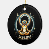 2024 Zonsverduistering Hond Keramisch Ornament (Links)