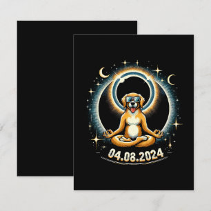 2024 Zonsverduistering Hond Notitiekaartje