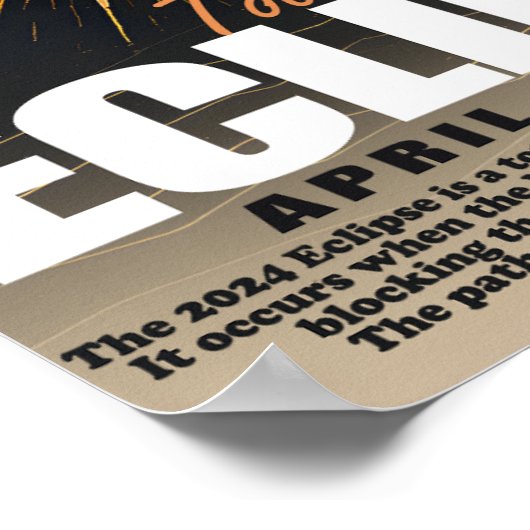 2024 Zonsverduistering Poster (Hoek)