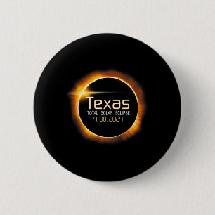 2024 Zonsverduistering Texas USA Totaliteit Ronde Button 5,7 Cm