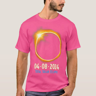 2024 Zonsverduistering Zon Maan Totaliteit Mannen T-shirt