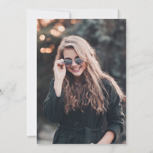 2024 Zwart Goud Agaat Foto Donker Afstuderen Kaart (Achterkant)