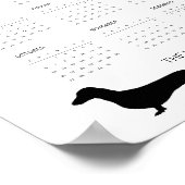 2024 Zwart-wit Dachshund Kalender Poster (Hoek)