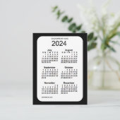 2024 Zwarte 6-maandenkalender van Janz Briefkaart (Staand voorkant)