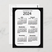 2024 Zwarte 6-maandenkalender van Janz Briefkaart (Voorkant / Achterkant)