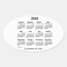 2024 Zwarte en Witte Agenda van Janz Oval Sticker
