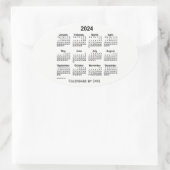 2024 Zwarte en Witte Agenda van Janz Oval Sticker (Tas)