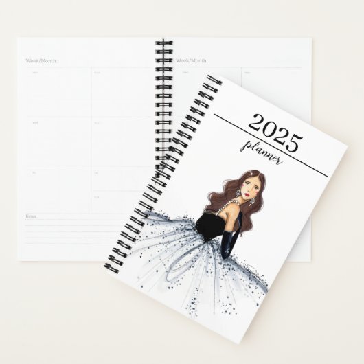 2025 12 maanden Mode Geïllustreerde Kalender Planner (Display)