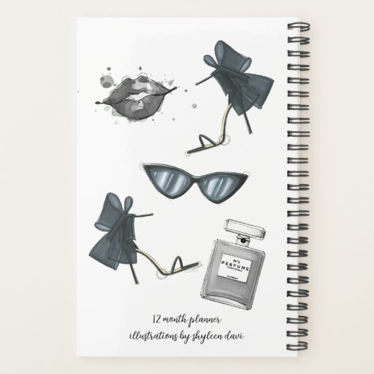 2025 12 maanden Mode schoenenplanner Planner (Achterkant)