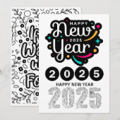 "2025 12-maands kalender - Stijlvol en functioneel Feestdagenkaart (Voorkant / Achterkant)