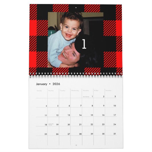 2025 12 van uw eigen fotokalender Buffalo Check Kalender (Jan 2026)