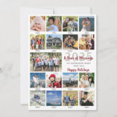 2025 18 Photo Collage Captions 2026 Calendar Feestdagenkaart (Voorkant)