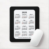 2025 2025 2010 20Tone Black Calendar van Janz Muismat (Met muis)