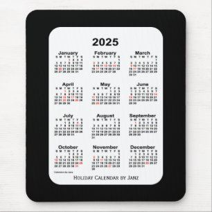 2025 2025 2010 20Tone Black Calendar van Janz Muismat