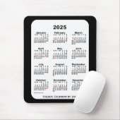 2025 2025 2010 20Tone Black Calendar van Janz Muismat (Met muis)